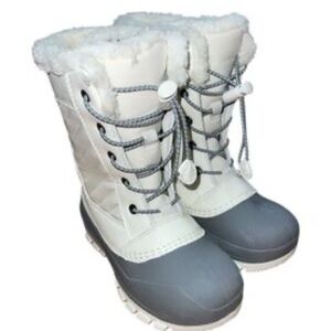 All in Motion Kids White and Gray Winter Boots